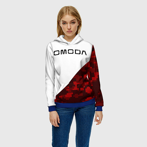 Женская толстовка Omoda red white / 3D-Синий – фото 3