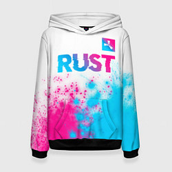 Женская толстовка Rust neon gradient style: символ сверху