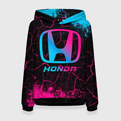 Толстовка-худи женская Honda - neon gradient, цвет: 3D-черный