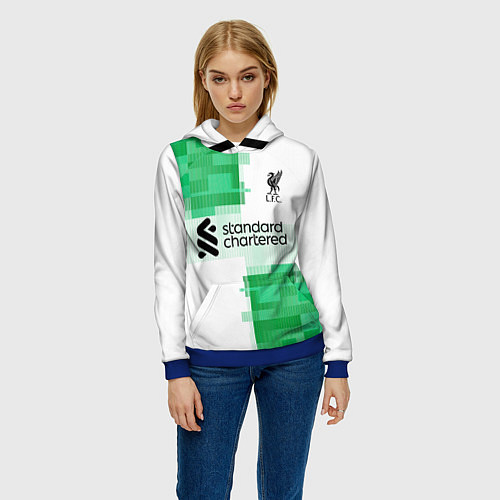 Женская толстовка ФК Ливерпуль форма 2324 гостевая / 3D-Синий – фото 3