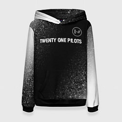 Толстовка-худи женская Twenty One Pilots glitch на темном фоне: символ св, цвет: 3D-черный