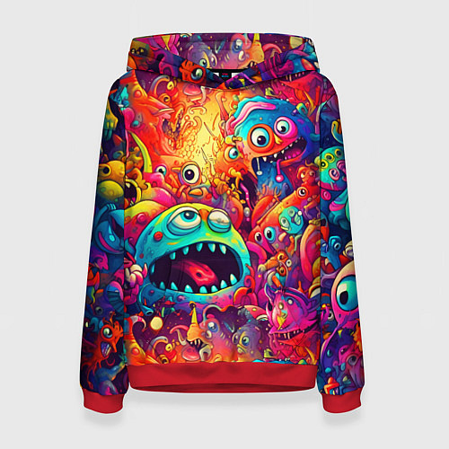 Женская толстовка Кислотные чудики / 3D-Красный – фото 1