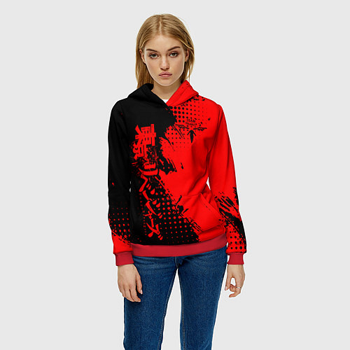 Женская толстовка Группировка Вальхалла - Tokyo revengers / 3D-Красный – фото 3