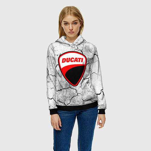 Женская толстовка Ducati - потресканная земля / 3D-Черный – фото 3
