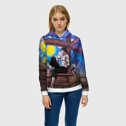 Женская толстовка Берсерк и небо Ван Гога / 3D-Белый – фото 3