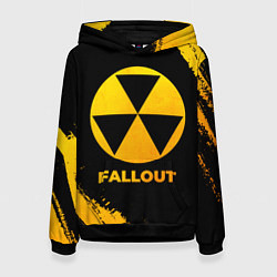 Толстовка-худи женская Fallout - gold gradient, цвет: 3D-черный