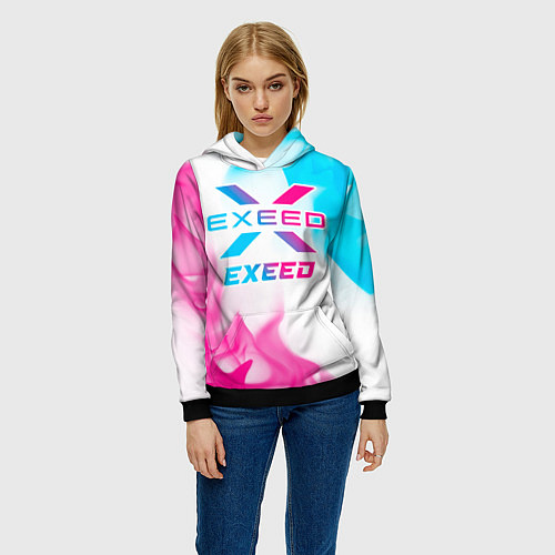 Женская толстовка Exeed neon gradient style / 3D-Черный – фото 3