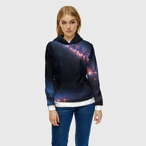 Женская толстовка Млечный путь в звездном небе / 3D-Белый – фото 3