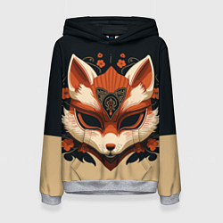 Толстовка-худи женская Лисичкина маска, цвет: 3D-меланж