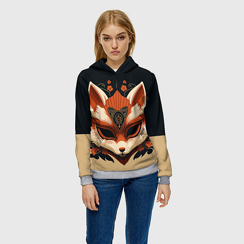 Женская толстовка Лисичкина маска / 3D-Меланж – фото 3