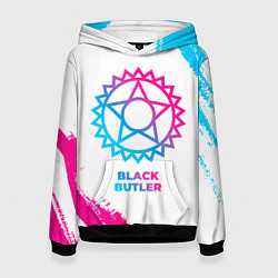 Толстовка-худи женская Black Butler neon gradient style, цвет: 3D-черный