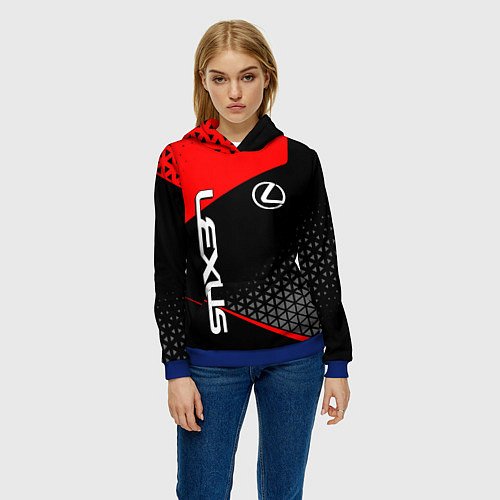 Женская толстовка Lexus - red sportwear / 3D-Синий – фото 3