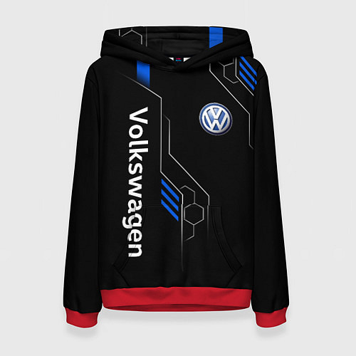 Женская толстовка Volkswagen - blue technology / 3D-Красный – фото 1