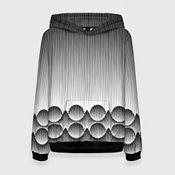 Толстовка-худи женская Круглая полосатая геометрия, цвет: 3D-черный