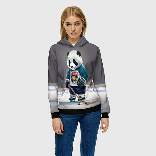 Женская толстовка Panda striker of the Florida Panthers / 3D-Черный – фото 3