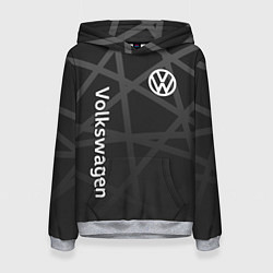 Толстовка-худи женская Volkswagen - classic black, цвет: 3D-меланж