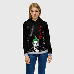 Толстовка-худи женская Ророноа Зоро самурай, цвет: 3D-меланж — фото 2