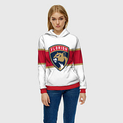 Толстовка-худи женская Florida panthers - uniform - hockey, цвет: 3D-красный — фото 2