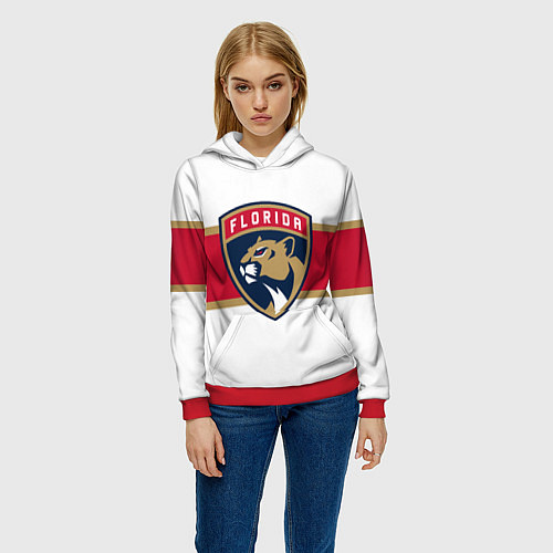 Женская толстовка Florida panthers - uniform - hockey / 3D-Красный – фото 3