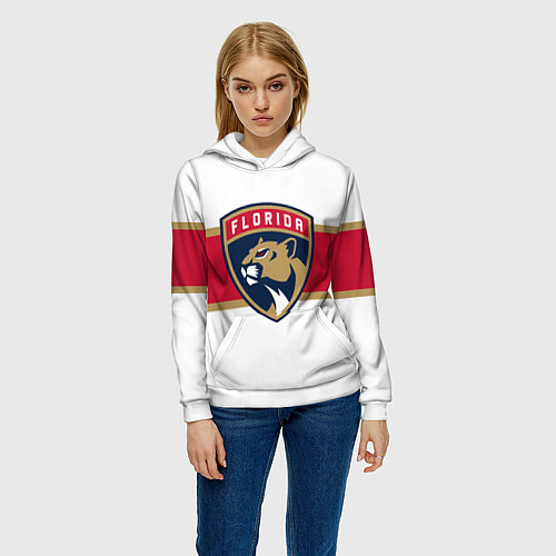 Женская толстовка Florida panthers - uniform - hockey / 3D-Белый – фото 3