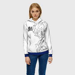 Толстовка-худи женская Ван пис - Луффи гир 5, цвет: 3D-синий — фото 2