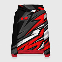 Толстовка-худи женская Kawasaki - red uniform, цвет: 3D-красный