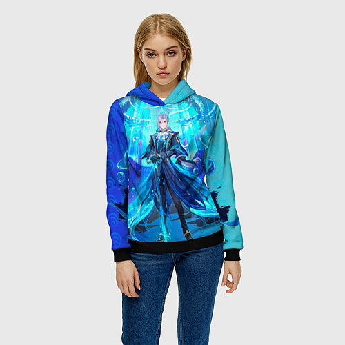 Женская толстовка Нёвиллет Геншин Импакт / 3D-Черный – фото 3