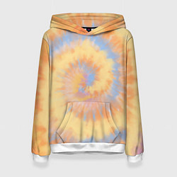 Толстовка-худи женская Tie-Dye дизайн, цвет: 3D-белый