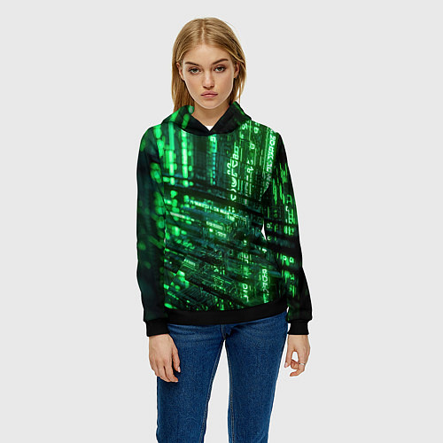 Женская толстовка Цифровая текстура / 3D-Черный – фото 3