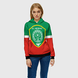 Толстовка-худи женская ФК Ахмат - Чеченская Республика, цвет: 3D-черный — фото 2
