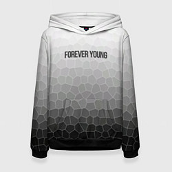 Толстовка-худи женская Forever young, цвет: 3D-черный