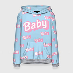 Толстовка-худи женская Baby - Barbie style: blue pattern, цвет: 3D-меланж