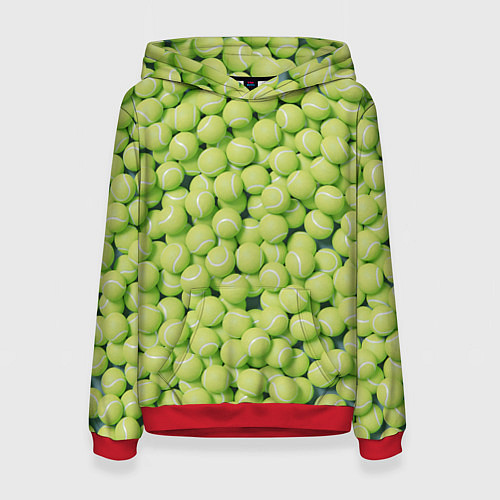 Женская толстовка Узор из теннисных мячей / 3D-Красный – фото 1