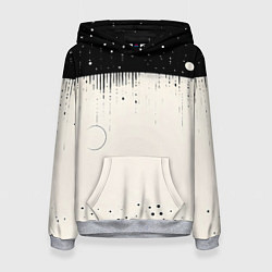 Толстовка-худи женская Снежный пейзаж зимней ночью, цвет: 3D-меланж