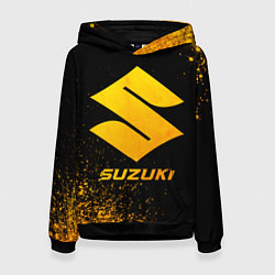 Толстовка-худи женская Suzuki - gold gradient, цвет: 3D-черный