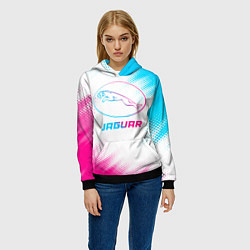 Толстовка-худи женская Jaguar neon gradient style, цвет: 3D-черный — фото 2