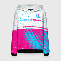 Женская толстовка Angels of Death neon gradient style: символ сверху