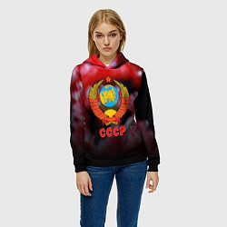 Толстовка-худи женская Патриот ссср, цвет: 3D-черный — фото 2