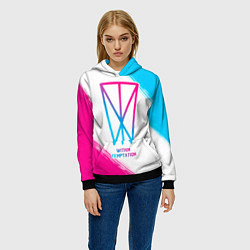 Толстовка-худи женская Within Temptation neon gradient style, цвет: 3D-черный — фото 2