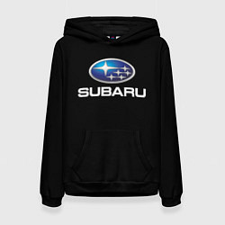 Толстовка-худи женская Subaru sport auto car, цвет: 3D-черный