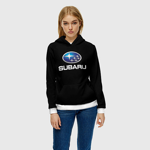 Женская толстовка Subaru sport auto car / 3D-Белый – фото 3
