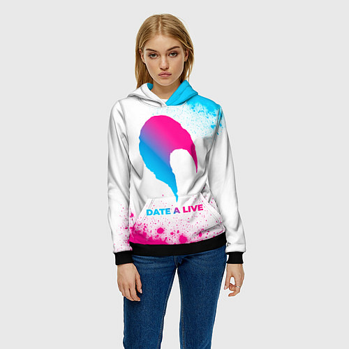 Женская толстовка Date A Live neon gradient style / 3D-Черный – фото 3