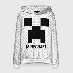 Толстовка-худи женская Minecraft glitch на светлом фоне, цвет: 3D-белый