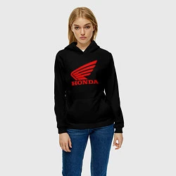 Толстовка-худи женская Honda sportcar, цвет: 3D-черный — фото 2