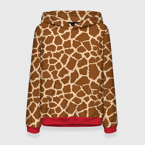 Женская толстовка Кожа жирафа - giraffe / 3D-Красный – фото 1