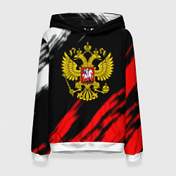 Толстовка-худи женская Russia stripes, цвет: 3D-белый