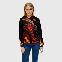 Толстовка-худи женская Огненный дракон 2024 год, цвет: 3D-синий — фото 2