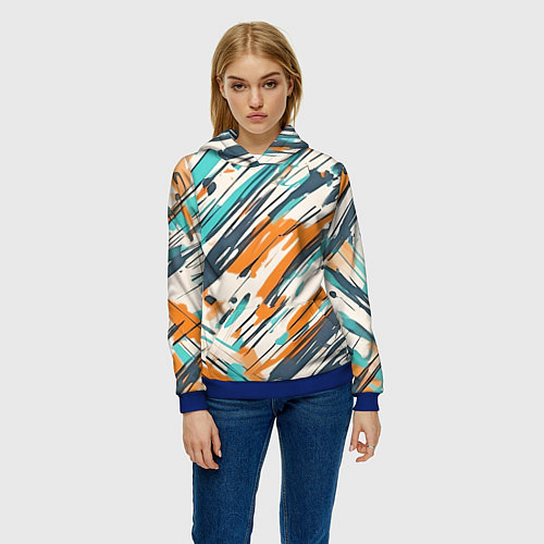 Женская толстовка Абстракция разноцветная / 3D-Синий – фото 3