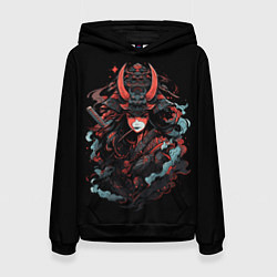 Толстовка-худи женская Girl of samurai, цвет: 3D-черный