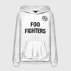 Толстовка-худи женская Foo Fighters glitch на светлом фоне посередине, цвет: 3D-белый